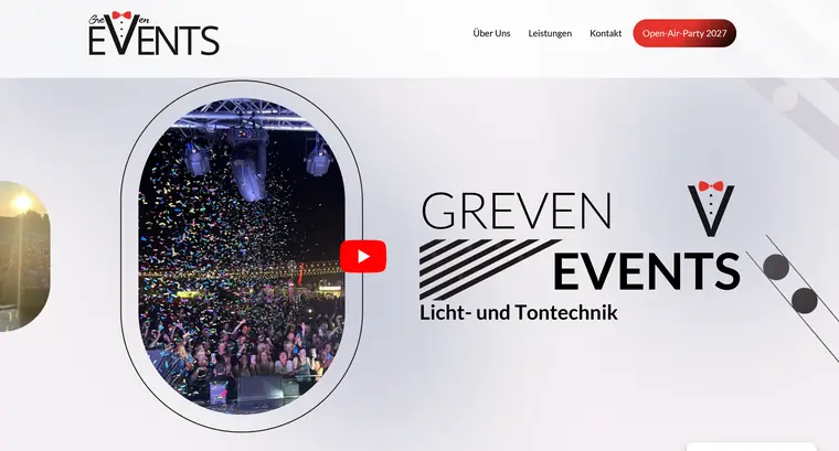 Referenz-Website Greven Events – Licht- und Tontechnik